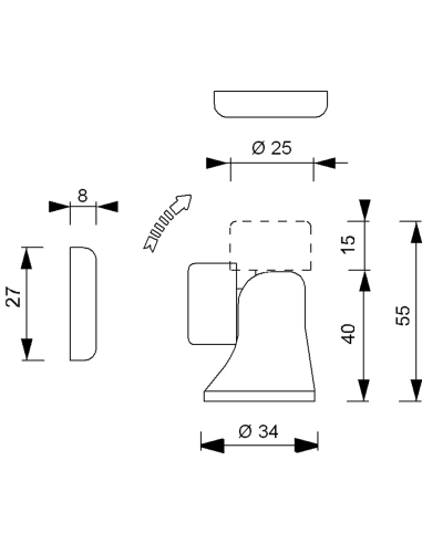 FERMA PORTA MAGNETICO IN OTTONE