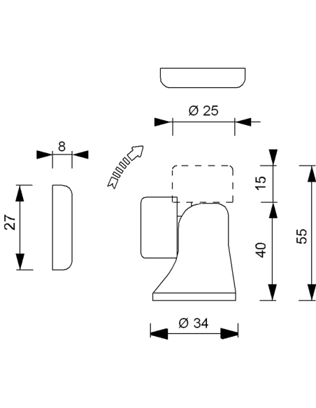 FERMA PORTA MAGNETICO IN OTTONE