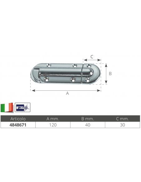 CATENACCIO A MOLLA OTTONE CROMATO