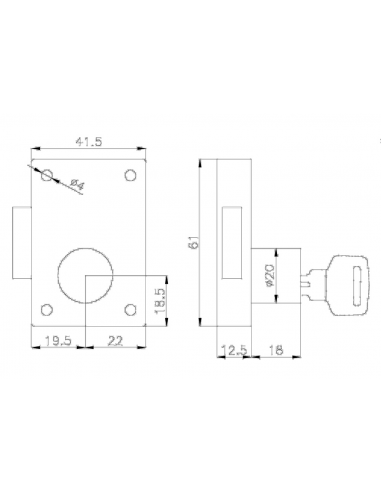 SERRATURA DA APPOGGIO MM.60X40