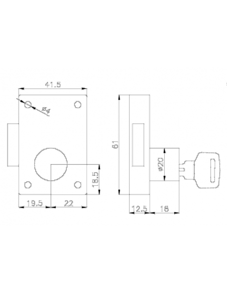 SERRATURA DA APPOGGIO MM.60X40