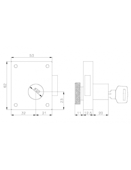 SERRATURA DA APPOGGIO MM.62X53