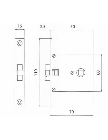 SERRATURA INCASSO MM.70X60