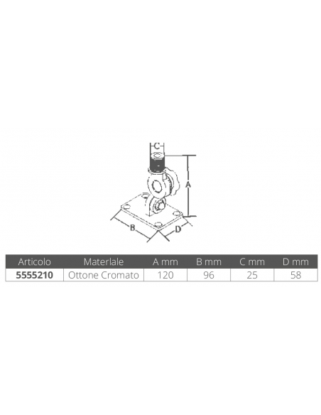 BASE IN OTTONE A DOPPIO SNODO