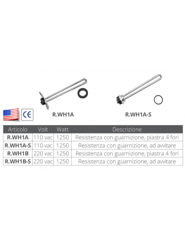 RESISTENZE PER BOILER RARITAN