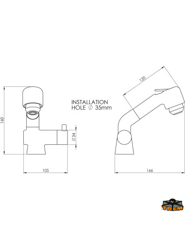 Miscelatore mono con doccetta estraibile