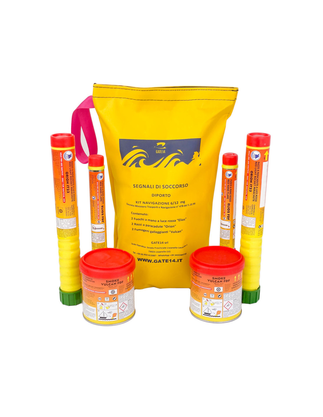 Kit segnali di soccorso barca entro le 6/12 miglia nautiche GATE14 Kit segnali di soccorso barca entro le 6/12 miglia nautiche GATE14