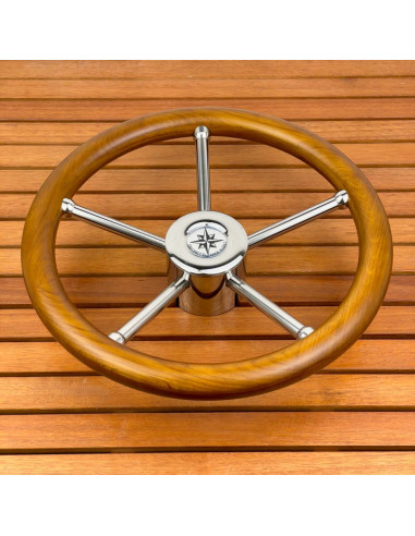 Volante a 5 razze 'Lipari' in teak Ø...