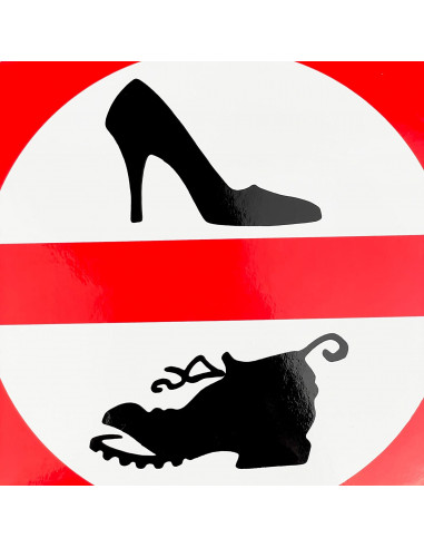 Adesivo divieto di scarpe a bordo Ø...