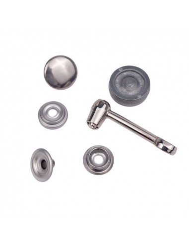Kit 15 bottoni a pressione inox Ø 17...