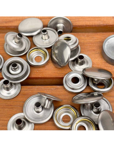 Kit 15 bottoni a pressione inox Ø 17...