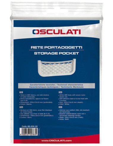 Rete portaoggetti 360x160x12 mm
