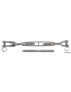 Tenditore per sartiame con cannula aperta in acciaio inox