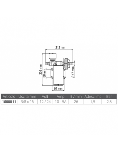 Pompa Autoclave Up6/E 12 V.