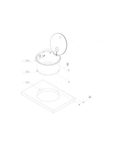 Lavello Tondo Inox Lucido con Coperchio
