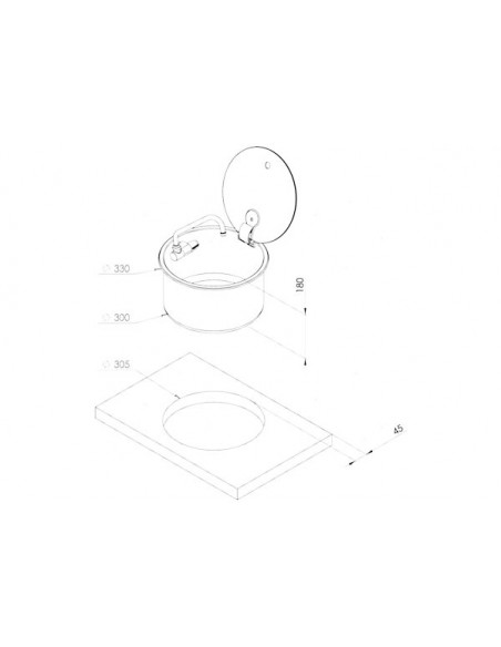 Lavello Tondo Inox Lucido con Coperchio