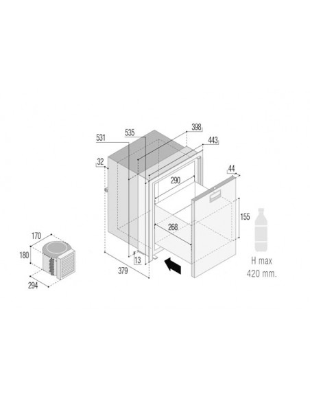 Frigoriferi VF Inox a Cassetto Compressore Esterno