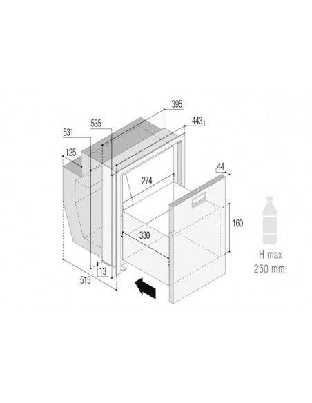 Frigoriferi VF Inox a Cassetto Compressore Interno