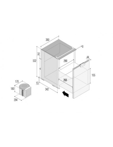 Frigoriferi VF a Cassetto Compressore Esterno