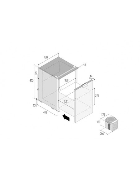 Frigoriferi VF a Cassetto Compressore Esterno