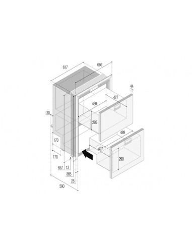 Frigoriferi VF DW180 OCX2 Combo Inox a Cassetto Compressore Interno