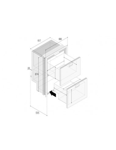 Frigorifero VF DRW180A All-In-One a Cassetto Compressore Interno