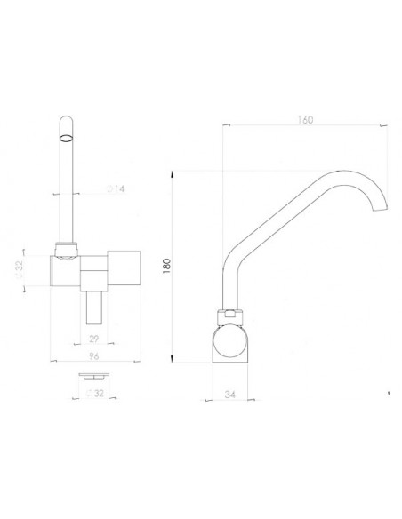 Rubinetto Uno Folding Alto
