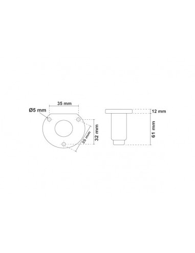 Fanale LED (R.I.Na.) su Asta Baionetta Incasso Cap