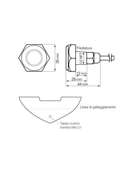 Faro Subacqueo WK LED-27W Drain Plug
