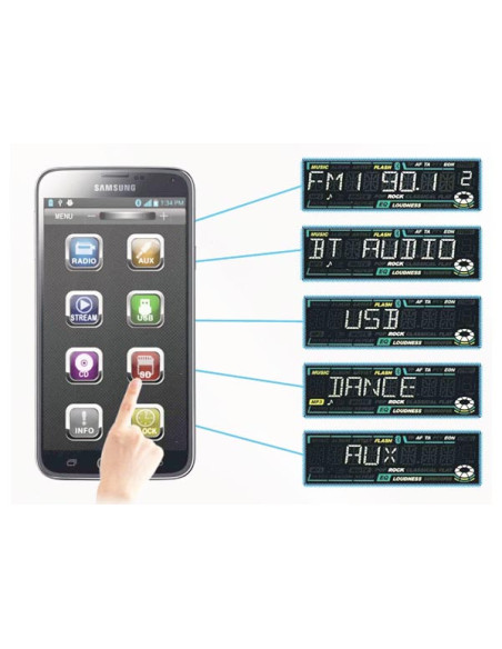 Radio-Lettore BOSS MR762BRGB RDS / MP3 / USB / CD / SD / Bluetooth