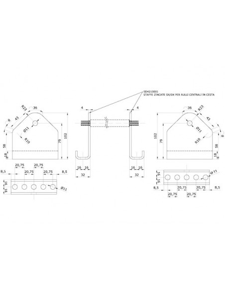 Staffe per Rulli Centrali Domar