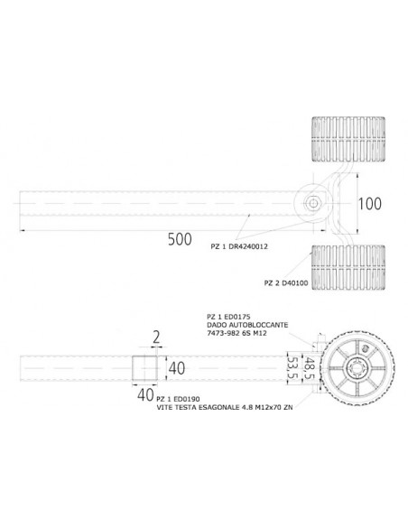Staffa con Due Rulli Laterali Domar