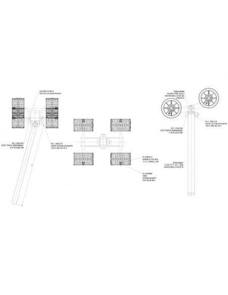 Staffa con Quattro Rulli Laterali Domar