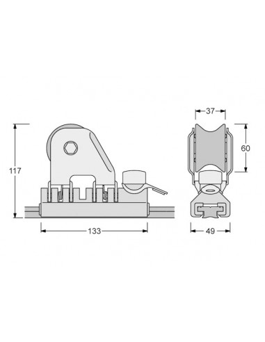 Carrello e Rotaia Genoa 32x6