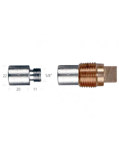 Martire CMP-13 Anodo Motore Marino 2'' X 1/2'', Ricambio Per Barche E Motori Fuoribordo, Protezione Anticorrosione