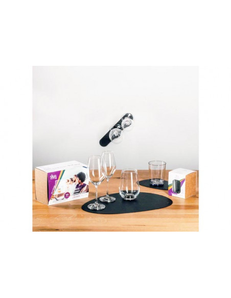 Tappetino e Sottobicchieri Metallici Antracite