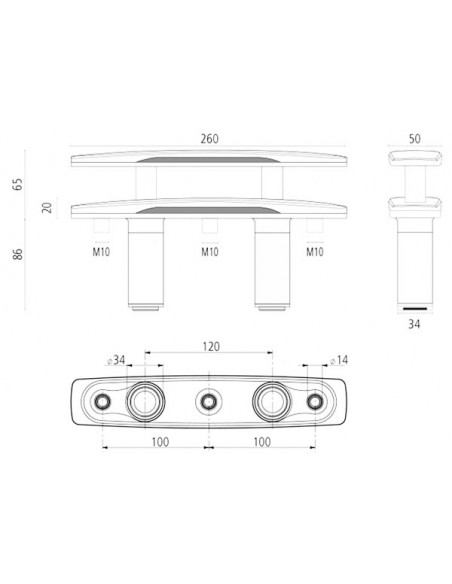 Bitta a Scomparsa in Acciaio Inox F-Line L