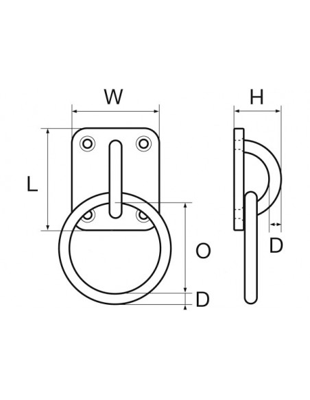 Anello su Piastra 4 Fori