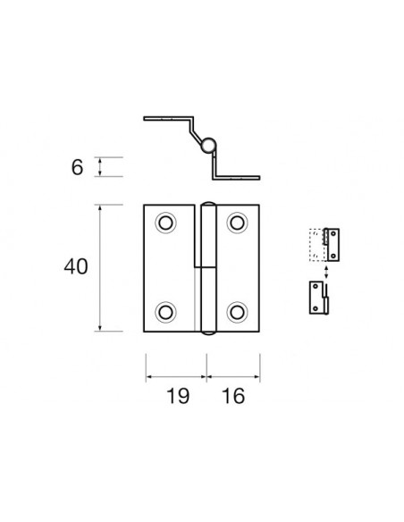 Cerniera Offset Square S