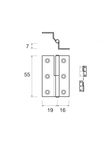 Cerniera Offset Square L