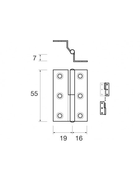 Cerniera Offset Square L