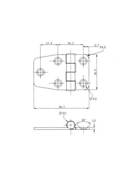 Cerniera Coperta Eccentrica S
