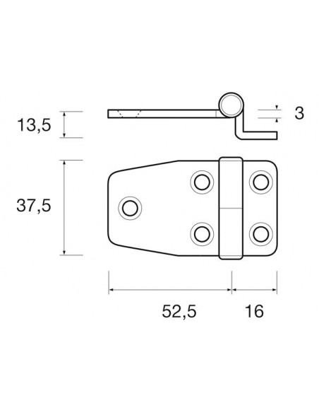Cerniera Robusta Offset M