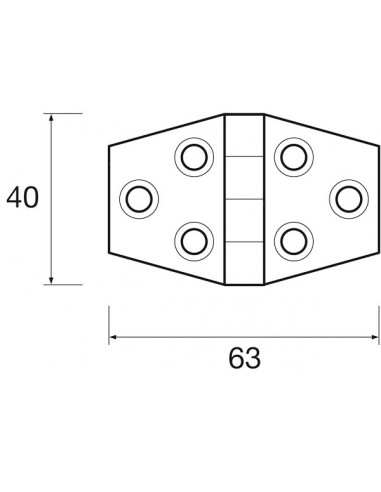 Cerniera a Biscotto 40x63