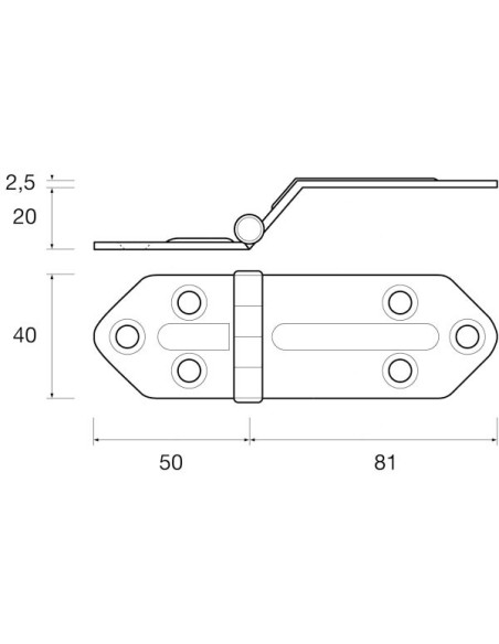 Cerniera Offset Nervata Bassa