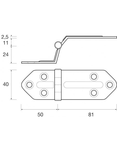 Cerniera Offset Nervata Alta