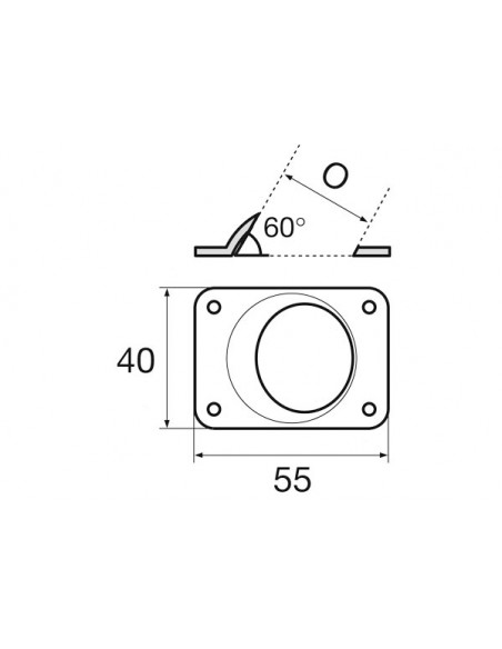 Base a Saldare Rettangolare 60°