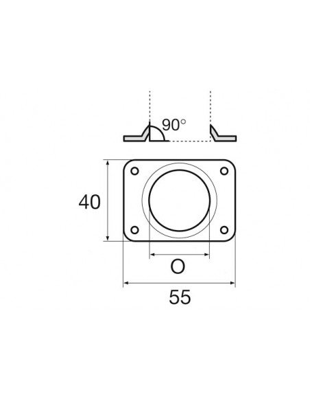 Base a Saldare Rettangolare 90°