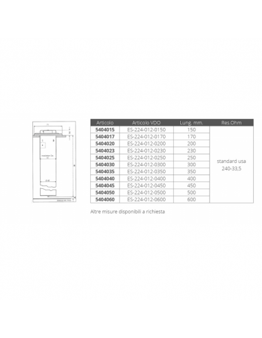 Sensore Tubolare 240-33,5 Ohm