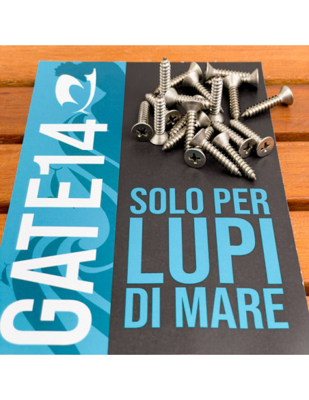 Viti autofilettanti Inox A4 testa piana impronta a croce 20 Pz Ø 4,8 mm